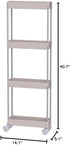 Sooyee 4 Tier Slim Storage Cart, Mobile Shelving Unit Organizer for Kitchen, Bathroom, Laundry, White Plastic & Steel