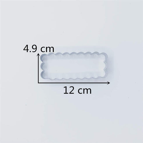 LILIAO Scalloped Edge Rectangle Cookie Cutter, 4.7 x 1.9 Inch Stainless Steel