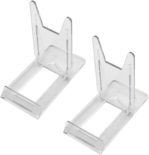 2 Pieces Adjustable Acrylic Easel Display Stands, Mini Plate Display Stands for Coins
