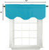 Turquoize Teal Valance Curtains, 52" x 18" Short Window Curtain Valance for Kitchen, Blackout Thermal Insulated