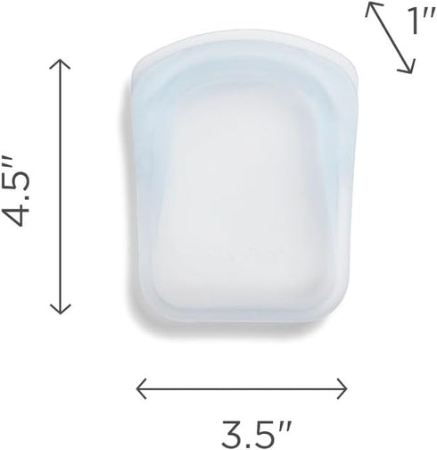 Stasher Premium Silicone Reusable Food Storage Pocket Bag - Clear 4 Oz, Microwave and Freezer Safe