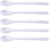 AKOAK 6.7" Ceramic Egg Spoon Set of 5 - White Long-Handled Teaspoon for Coffee, Tea, Yogurt, Ice Cream