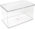 Isaac Jacobs Large Clear Stackable Organizer Bin (10.75” x 6.5” x 6.1”) w Hinged Lid - BPA-Free Food Safe Storage Box