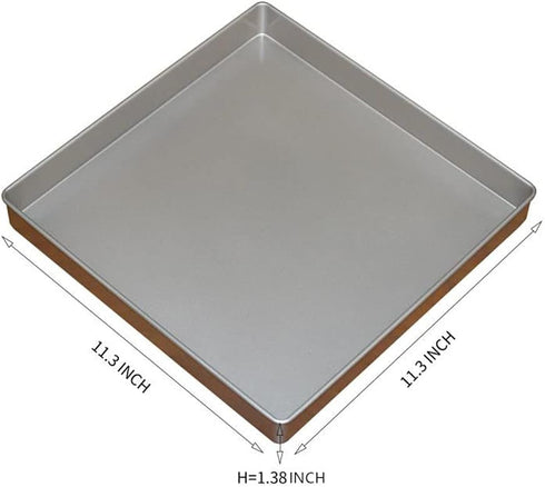 Nonstick Square Baking Pan, 11x11 Inch Carbon Steel Cake Baking Sheet, Cookies Bakeware for Oven Baking Gold