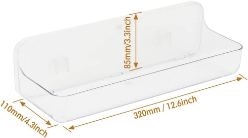 Plastic Wall Mount Organizer, Clear Adhesive Storage Box for Kitchen, Bathroom, Bedroom, Cabinet, Office, Craft Room