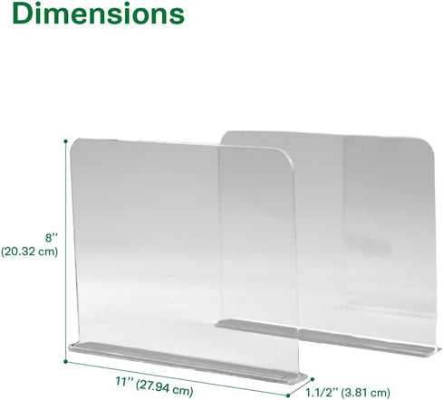Bee Neat Closet Organization with Acrylic Clear Shelf Dividers - 2 Pack Shelf Separators for Clothes, Towels, and Books