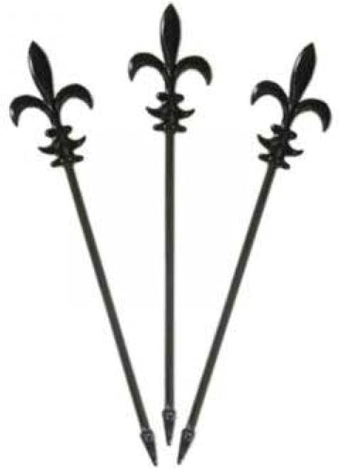 Pack of 100 4" Fleur de Lis Cocktail/Party Picks in Black