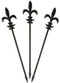 Pack of 100 4" Fleur de Lis Cocktail/Party Picks in Black