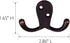 Design House Coat Double Hook Horizontal, Oil Rubbed Bronze, 10 Count