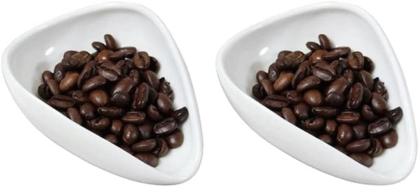 2pcs Ceramic Coffee Scoops, Coffee Bean Weighing Bowls, Coffee Powder Spoon