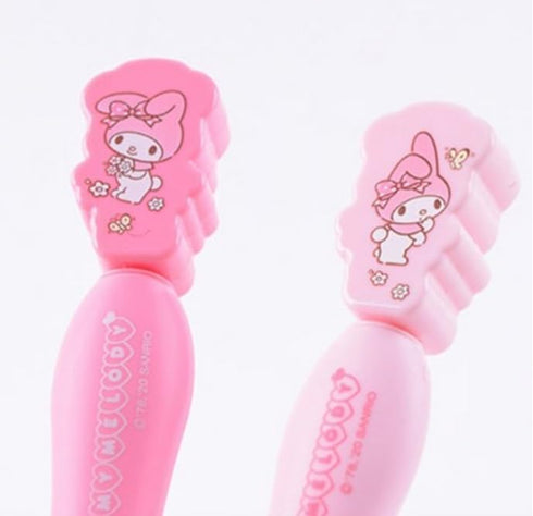 Cute Pink Melody Fork and Spoon Set - Flatware with Case, Tableware Set with Cute Figure, Medium Size