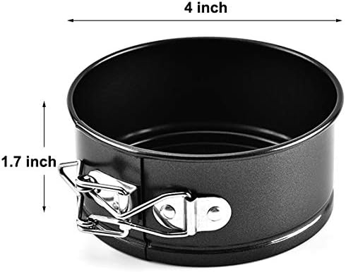 Tellshun Springform Pan Set, 4 Inch Mini Baking Mold 4 Pieces Round Leakproof Nonstick Removable Bottom Bakeware for Mini Cheesecakes, Pizzas, and Quiches by Tellshun