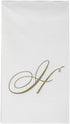 Caspari Pack of 24 White Pearl & Gold Paper Linen Guest Towel Napkins, Letter H