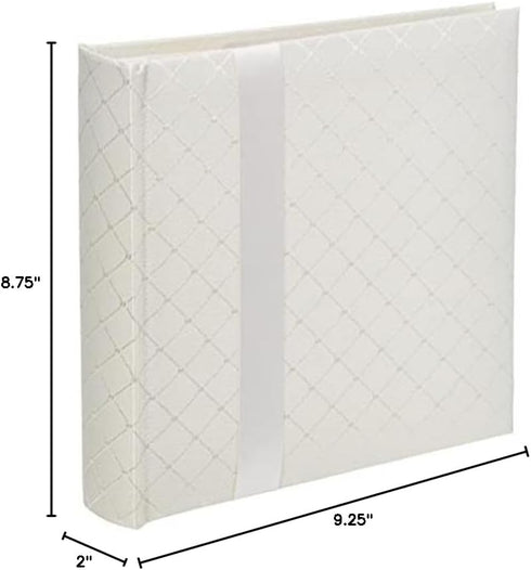 Pioneer Fabric Diamond Ribbon Wedding Photo Album, Holds 200 4x6" Photos, Color May Vary