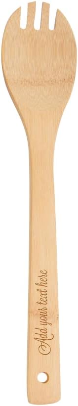 PrintSupremacy Custom Engraved Bamboo Cooking Spoons Set, Non-Stick Wooden Kitchen Gadget, 5 Pieces for Baking Gift