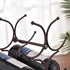 Wine Rack for Countertop, Stainless Steel Metal Storage Shelf for Pantry Cabinet, Holds 6 Bottles, Black