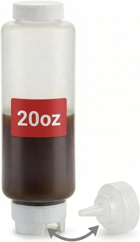 Commercial Nozzle (20 oz (1 Pack)) Squeeze Condiment Bottles - Squeeze Condiment Bottles for Sauces Grade Plastic