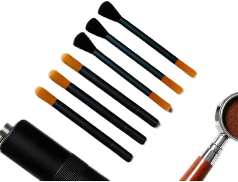 Grinder Brush Coffee Brush Grinder Cleaning Brush Dusting Espresso Brush Tool for Espresso Machine Toaster and Pollen Dual Head Brush with Aluminum Handle Ideal for Baristas and Kitchen Barista tools