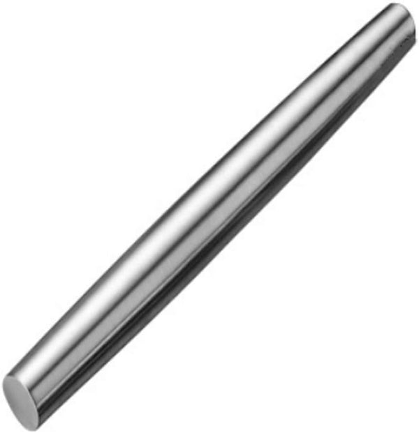 Smooth Stainless Steel Rolling Pin for Baking Pizza, Pie, Pastry, Dough, Cookies (12.8 inches)