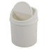 Tiny Trash Can with Swing Lid, Plastic Desktop Mini Waste Can, White