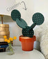 Cactus Coasters Set of 6 DIY Funny Drink Coasters with Flowerpot Holder, Novelty Gifts for Home Bar Decor (Green)