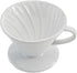 Restaurantware Restpresso 17 Ounce Coffee Dripper | 1 Reusable Coffee Cone with Drip Hole, White Ceramic Pour Over