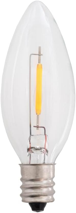 Creative Hobbies 25-Pack LED Replacement Light Bulbs, 7 Watt Equivalent Candelabra for Electric Candle Lamps