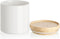 Sweejar 39 Fl Oz Kitchen Canisters, Stackable Ceramic Food Storage Jar with Airtight Seal Wooden Lid - White