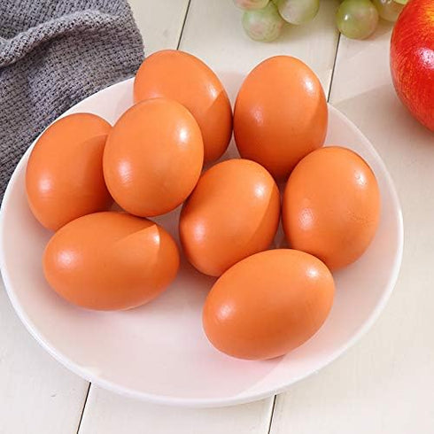 Azatemgo Dummy 6 Wooden Eggs Fake Eggs Eggs Nest Eggs Help Laying Hen Agricultural Tool Eggs for Nesting Box PCS