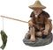 YXQ Mini Fisherman Figurines: Resin Sculpture for Fish Tank and Bonsai Miniature Landscape Indoor Patio Ornaments
