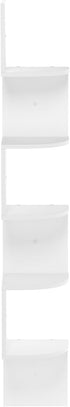 5-Tier Furinno Rossi Wall Mount Floating Radial Corner Shelf, White