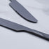 Black Dinner Knife Set, 9.2-inch Stainless Steel Shiny Black Silverware, Set of 6