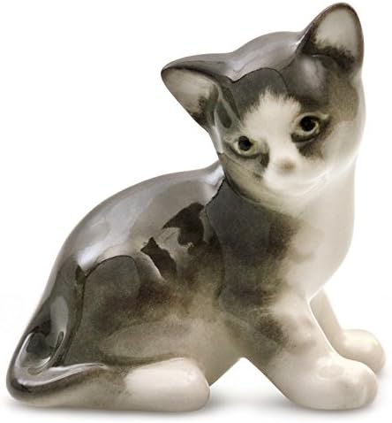 Lomonosov Porcelain Collectible Figurine - Gray Kitten Cat