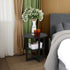 2-Tier Furinno JAYA Side Table, Round Modern End Table with Oval Tabletop, Night Stand, Bedside Table with Open Shelf