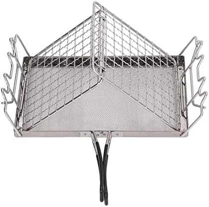 Camping Toaster - 22x15x3 cm, Stovetop Toaster, Wearable Stainless Steel for Hiking, Stable Structure