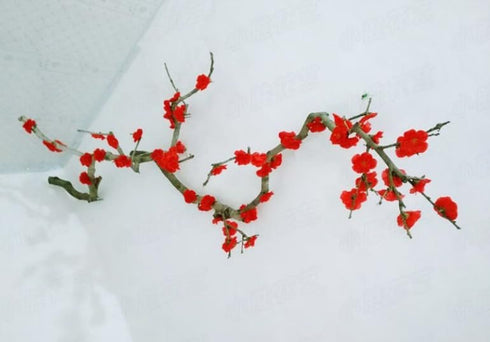 Rikyo 100 Artificial Silk Cherry Blossom Flower Heads Spring Fake Plum Blossom Peach Blossom,Vase Fillers,Corsages