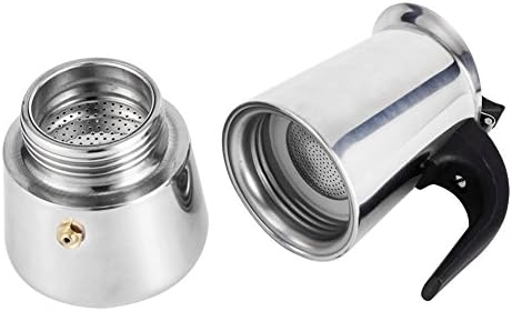 Yosoo Coffee Maker, Stainless Steel Percolator Stovetop Latte Maker, Easy Clean (200ML 4 Cup)