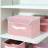 ANMINY Fabric Storage Bin with Lid, Rose Print Storage Box with PU Leather Handles, Washable PP Plastic, Pink, Small
