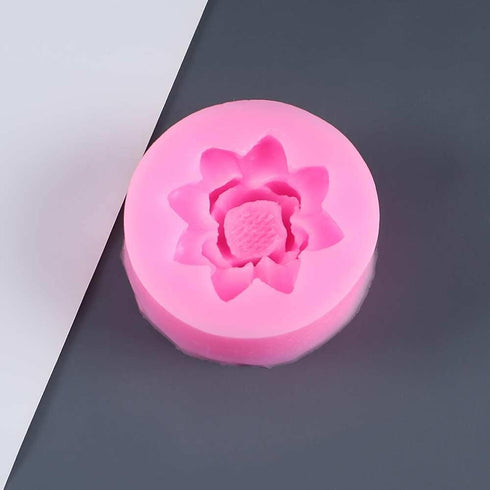 Pink Lotus Flower Silicone Molds, Fondant Candy Making Chocolate Molds for DIY Cupcake Decoration