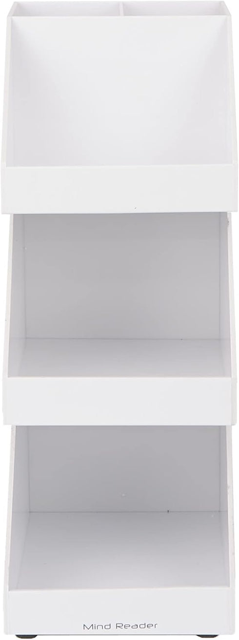 Mind Reader Coffee Tea Utensil and Condiment Station, Countertop Organizer for Kitchen, 6"L x 9"W x 16"H, White
