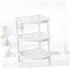 STOBAZA 3 Shelf Layer Stand, Plastic Corner Storage Organizer for Kitchen, Bathroom, and Small Household Items