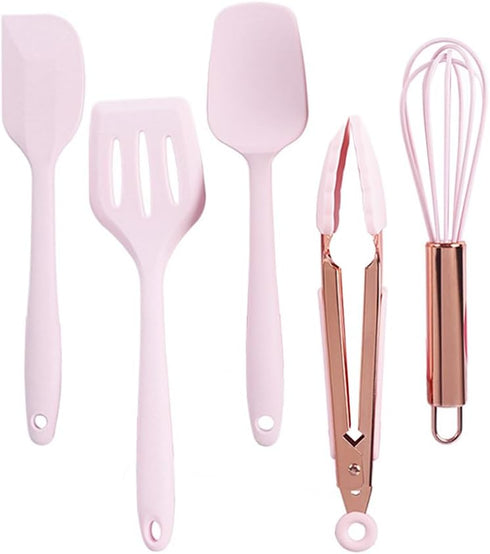 Amosfun 5pcs Mini Kitchen Utensil Set, Kids Kitchen Tools Learning Toy Whisk, Spatula, Tongs, Spoon