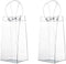 2Pack Wine Ice Bags, Portable Collapsible Clear Cooler Bag for Champagne, Cold Beer, White Wine