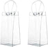 2Pack Wine Ice Bags, Portable Collapsible Clear Cooler Bag for Champagne, Cold Beer, White Wine