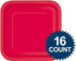 Ruby Red Square Dessert Plates, 7" (Pack of 16), Premium Quality Paper for Parties & Events