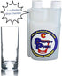 8 Ounce Plastic Liquor Flask with Built-in 1/2 Ounce Shot Glass