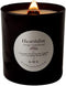 Hearthfire Sandalwood Scented Soy Candle w/Natural Oils, Wood Wick, Smoky Dark Sweet, Made in The USA