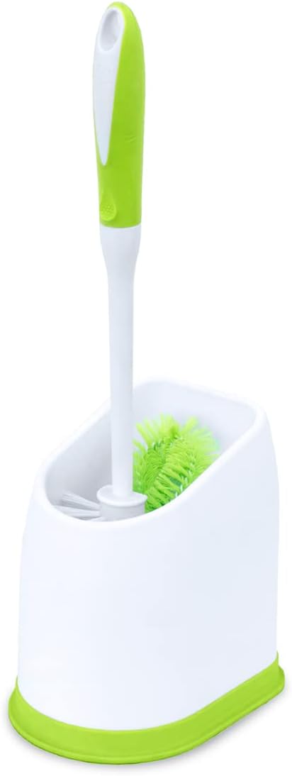 Pine-Sol Toilet Bowl Cleaner Brush with Holder, Heavy Duty Wand, Non-Slip Handle, Bathroom Supplies, Yellow