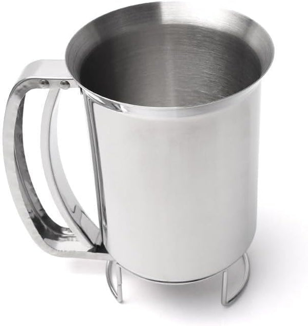 Stainless Steel Pancake Batter Dispenser, Professional Squeeze Handle Dispenser for Pancakes, Cupcakes, Muffins (900ml)