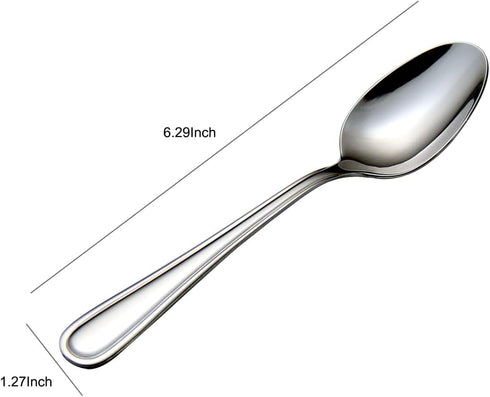 Teaspoons Set, Stainless Steel 18/0 Tea Spoon 12pcs, 6.29 Inches For Home, Kitchen Restaurant, Slilver